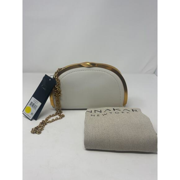 Donna Karan Handbags - Donna Karan NY Lawrence leather chain clutch shoulder bag - White
